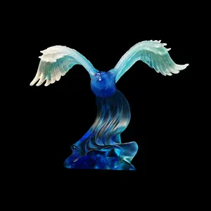 latest luxury style crystal sea eagle artificial ornament for collection home living room hotel office decoration