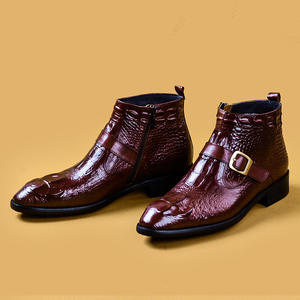 Hemp <b>Boot</b> for <b>Men's</b> Leather Lace-up Ankle <b>Waterproof</b> Anti-Slip English Washed Vintage Goodyear Hand-Stitched Rubber Sole Work - Product Image 3