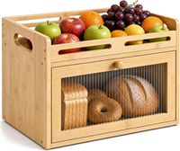 Boîte à pain multifonction moderne avec fenêtre en acrylique, grande capacité, aérations arrière et étagère supérieure pour comptoir de cuisine