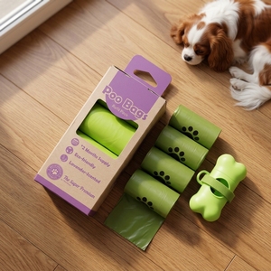 Sacs à déjections canines en plastique écologiques personnalisés, qualité supérieure, faible MOQ, commandes en gros, 100 sacs biodégradables pour animaux de compagnie, sacs à crottes de chien - Product Image 2