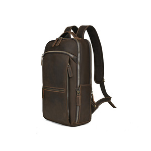 Crazy Horse sac à dos vintage <span class=keywords><strong>en</strong></span> cuir véritable pour ordinateur portable couleur café sac à dos de <span class=keywords><strong>voyage</strong></span> et d'affaires - Product Image 2