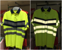 Chemises polo bleues avec col rouge, uniformes d'entreprise, vêtements de travail, design personnalisé, impressions de logo, broderie, haute qualité, pas cher