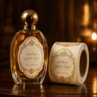 Étiquettes autocollantes personnalisées pour emballages de produits, résistantes à l'eau, avec logo de luxe, pour flacons de cosmétiques et de parfums en verre