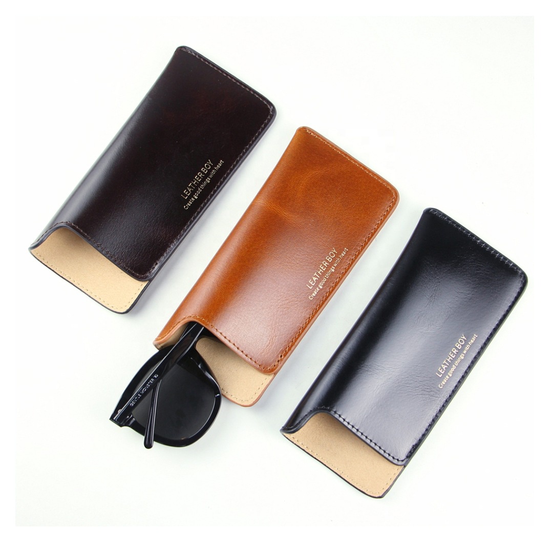 Оптовая продажа, масляный вощеный Чехол для очков из натуральной кожи, роскошный дорожный футляр для очков, Чехол для очков унисекс, солнцезащитные очки на заказ