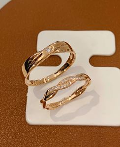 Anillo de Diamantes Naturales Xinfly Pawnable Promise, Joyería Fina de Oro Sólido de 18k, Diseño de Onda de Agua y Bambú, para Parejas, Anillo de Boda para Enamorados - Product Image 4