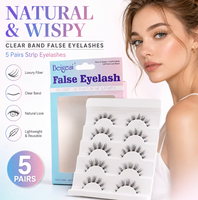 Cils artificiels de luxe haut de gamme faits à la main, cils effilés réutilisables, aspect naturel pour un usage quotidien, bande invisible