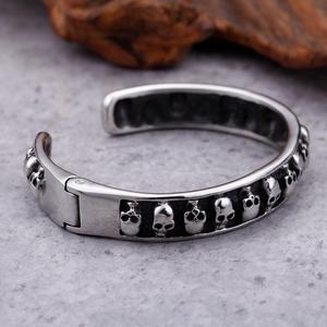 KALEN Stainless Steel Punk Skeleton Open Cuff <strong>Bangles</strong> <strong>Men</strong> - Product Image 3