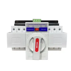Precio de fábrica CE Interruptor de transferencia automática Interruptor de cambio de potencia dual AC 3P/4P 100A 125A ATS para generador