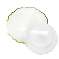 Assiettes de service décoratives en plastique vintage à fleurs de 7,5 pouces pour salade, dessert, fête, mariage et anniversaire avec logo personnalisé
