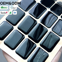 Étiquettes en polyuréthane noir personnalisées, autocollants en relief 3D en époxy pour boutons électroniques