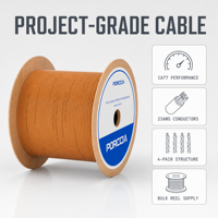Câble Ethernet Cat7 10 Gbit/s S/FTP 600 MHz 23AWG 100 % Cuivre Nu Blindé Paire Torsadée Gaine LSZH Boîte de 305 m Usine OEM