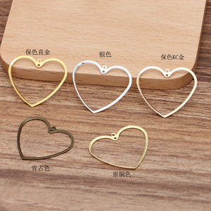 铜花件 4色 30毫米 桃心形 (08771) - Product Image 1