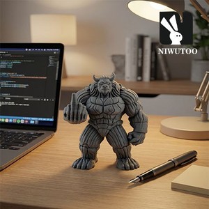 Figura <span class=keywords><strong>de</strong></span> Bestia Demoníaca Musculosa en 3D, Textura Rayada PLA, Escultura <span class=keywords><strong>de</strong></span> Criatura Fantástica, Decoración para el Hogar u Oficina, Adorno Impresionante - Product Image 3