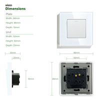 Interruptores de Luz LED Mvava de Lujo con Panel de Vidrio, NFC, 3-300W, 110-240V, de Una Vía, 1/2/3 Posiciones, Botón de Reinicio, Larga Duración, CE/RoHS