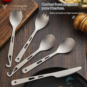 <b>Camping</b> Spork with Bottle Opener Dinner Spoon Flatware Picnic <b>Hiking</b> Travel Titanium Cookware - Product Image 4