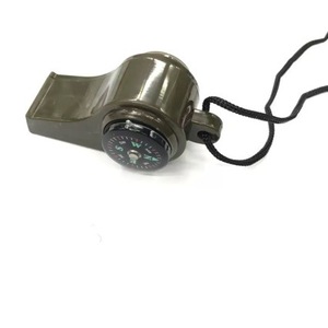 Silbato de Plástico 3 en 1 para Exteriores con Brújula y Termómetro para Senderismo y Rescate, Color Negro - Product Image 2