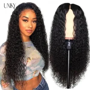 Uniky Raw Virgin Hair Jerry Curly Lace Front Perücke Echthaar Deep Part Jerry Curl Weave Kurze Perücke Kinky Curly Perücke Lace Front