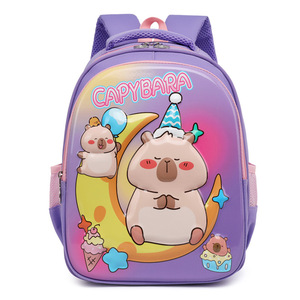 2025 nouveau sac à dos maternelle garçons et filles coquille dure dessin animé Capybara sac d'école maternelle mignon Capybara sac à dos cadeau