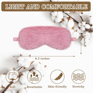 Haute qualité luxe Spa maquillage lavage du visage Polyester large bandeau élastique et peluche yeux Msak sommeil profond ensemble logo personnalisé - Product Image 4