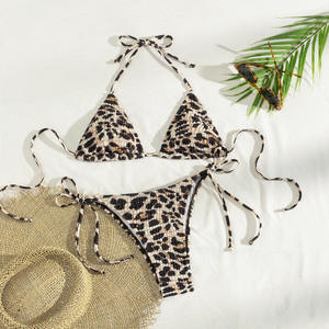 Maillot de bain une pièce imprimé style tablier à nouer pour femme, en Spandex/Polyester, haute élasticité - Product Image 1