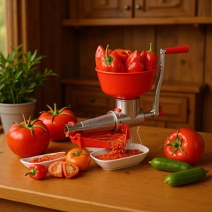 Escurridor de tomate manual con manivela y abrazadera de mesa para hacer salsa fresca y puré de frutas - Product Image 1