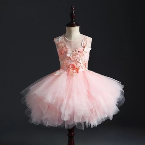 S0531G New Hot -selling Princess Children Wedding Powder Host Piano Flower Dress for Girls - Product Image 4