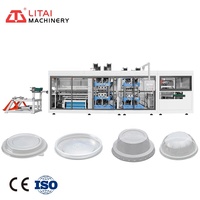 Thermoformmachine 3-station volautomatisch servomotor aangedreven keramische verwarming hoge precisie PET/PP/PS/PVC/PLA voedselpomp