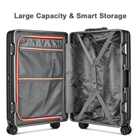 Valise rigide ABS+PC 20/24/28 pouces avec cadre en aluminium, roulettes et double serrure TSA 360° °   Roues silencieuses pour spinner, en vrac, personnalisables