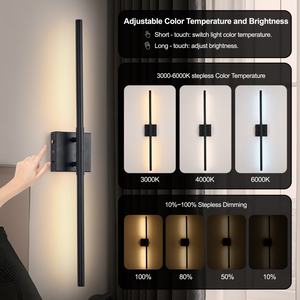 Lampe murale LED rechargeable moderne, batterie 5200mAh, poteau lumineux rotatif à 350 degrés, lumières LED sans fil avec télécommande - Product Image 3