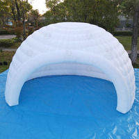 Dôme igloo gonflable portable avec éclairage LED blanc et souffleur d'air pour expositions, camping, fêtes et événements