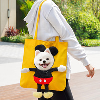 Tas Gendong Hewan Peliharaan Modis untuk Kucing Anjing Kecil Tas Selempang Bahu Tas Jinjing Kucing dengan Desain Bisa Keluar Kepala untuk Luar Ruangan