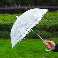 Parapluie en dentelle blanche pour enfants, filles, mariage, danse, accessoires de photographie, design pastoral, parapluie métallique populaire pour mariage