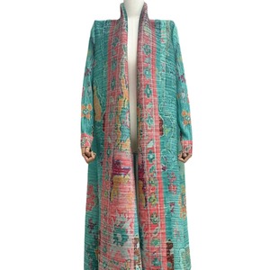 Miyake เสื้อคลุมยาวของผู้หญิงพิมพ์ลาย, เสื้อคลุมยาวฤดูใบไม้ร่วงร้อยกันลม - Product Image 1