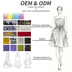 Abito Lungo Plissettato Miyake Estate 2026 con Stampa Francese Arricciata e Maniche a Sbuffo, Elegante, Antirughe, Vestibilità Slim - Product Image 5