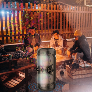 ZQS-4259 Enceintes Bluetooth portables sans fil, grande puissance, double caisson de basses stéréo de 4 pouces, basses puissantes, pour fêtes, avec microphone, karaoké familial - Product Image 6