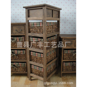 Mueble de Almacenamiento con Cestas Tejidas Marrón, 5 Compartimentos, Mueble para Sala de Estar - Product Image 3