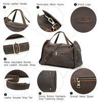 Sac de voyage en cuir pleine fleur véritable personnalisé avec plusieurs fermetures éclair, sac de week-end de grande capacité pour hommes, sac de voyage pour ordinateur portable de 13,3 pouces