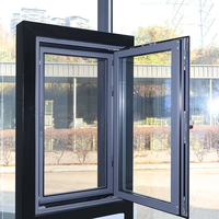 Fenêtre à battant intérieur en alliage d'aluminium de haute qualité avec verre trempé et moustiquaire intégrée pour villa, certifiée Energy Star