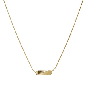 Minimalist Stainless Steel Pendant <b>Necklace</b> Snake Chain Gold Plated Unisex Everyday Wearing - Product Image 5