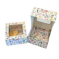 Boîte alimentaire pop-up en papier kraft biodégradable et écologique à motif de fleurs sauvages, pour la restauration à emporter et l'emballage de la restauration rapide