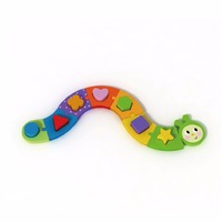 Máquina de Clasificación de Geometría de Madera Caterpillar, Juguete Educativo Preescolar para Niños, Geometría Cognitiva y Colores