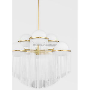 Bắc Âu thiên khách sạn sang trọng tuổi Brass Led pha lê đèn Chùm Tua Fringe ánh sáng Trần - Product Image 2