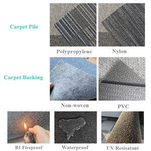 Dalles de moquette modulaires en polypropylène et nylon avec support en PVC pour usage commercial - Product Image 4