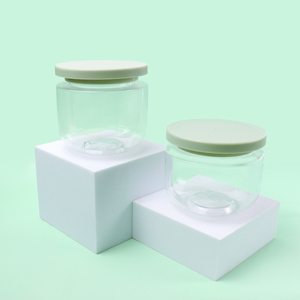 Envase de Plástico Transparente Redondo de Lujo de 250 ml, 300 ml, 8 oz, 10 oz para Exfoliante Corporal, Boca Ancha con Tapa Blanca - Product Image 2
