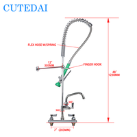 Industrial Style Long Neck Commercial Bar Deck Mount Sprüh armatur Messing Küchen spüle Vor spülung Wasserhahn für Hotels 2 Löcher