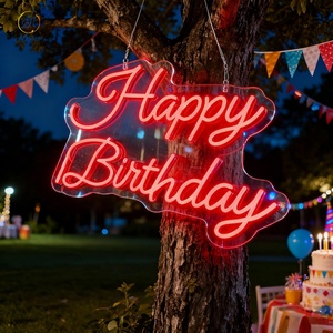 Décoration d'<span class=keywords><strong>anniversaire</strong></span> intérieure et extérieure, néon personnalisé avec logo, enseigne au néon LED, joyeux <span class=keywords><strong>anniversaire</strong></span> pour la décoration d'événements et de fêtes - Product Image 1