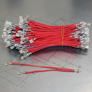 Cabo de Silicone Vermelho Personalizado com Terminais de Garfo Duplos de 6.3mm/4.8mm para Eletrodomésticos e Equipamentos Industriais - Product Image 4