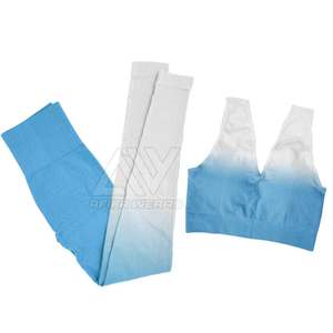Ensemble de yoga pour femmes de haute qualité, sans couture, très vendu, en spandex/nylon, taille élastique, motif uni, résistant à l'eau, longueur intégrale - Product Image 5