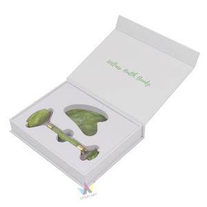 Personalized Biodegradable Eco Friendly Luxury <b>Magnetic</b> Jade Roller Facial Gua Sha Rigid Square Paper <b>Box</b> Sponge EVA Inserts - Product Image 5