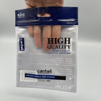 Sacs en Mylar à fermeture éclair personnalisés pour câbles électroniques, avec fenêtre transparente, soudure 3 côtés et trou de suspension